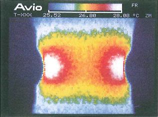 Photo 1: Temperature Distribution of Fiber-Reinforced Nylon 46 under fatigue test