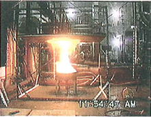 Photo of the experiment on the ceiling of horizontal structure