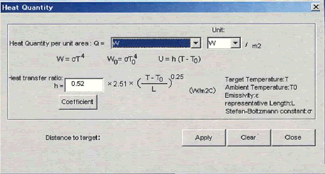 Radiated heat capacity calculation