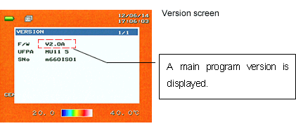 Version screen